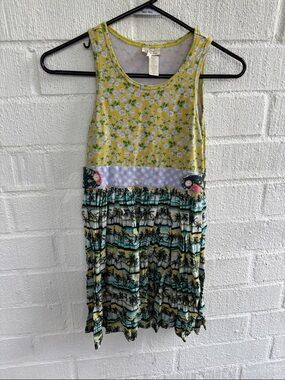 Matilda Jane Yellow Floral Palm Trees Dress sz 10